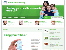 Tablet Screenshot of colintonpharmacy.co.uk